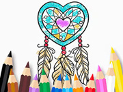 coloring book heart dreamcatcher